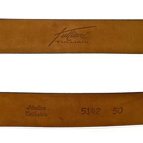 Tulliani The Powers Belt Men’s Size 50Brown Leather Italian Calfskin Strap EUC